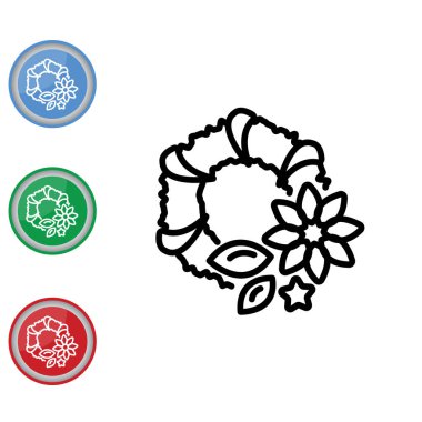 Noel çelenk basit simgesi