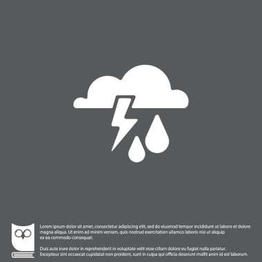 Şimşek ve yağmur simgesiyle bulut