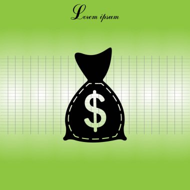 İçinde para simgesi olan çanta 