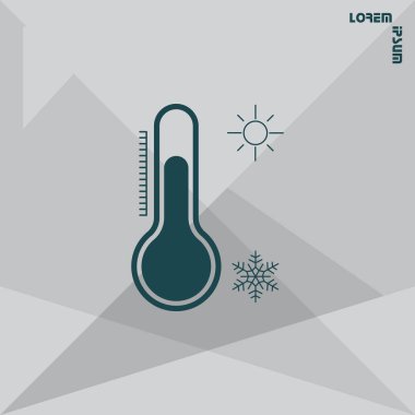 termometre düz simgesi