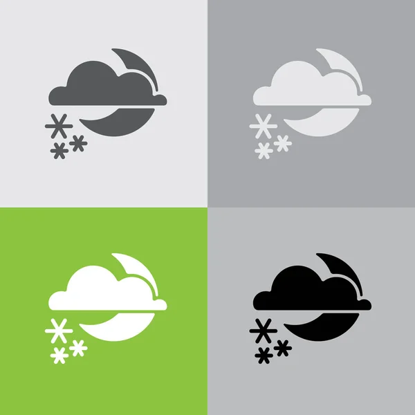 Pictogrammen van de sneeuw van de nacht — Stockvector