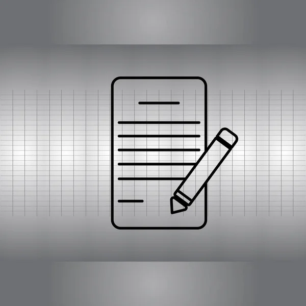 Escribir almohadilla y lápiz icono — Vector de stock