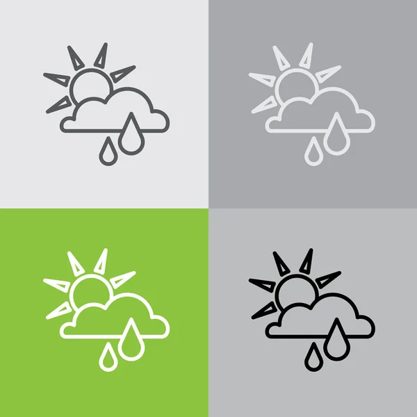 Zon en regen pictogrammen — Stockvector