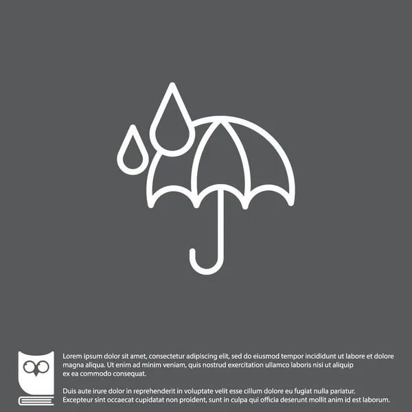 Paraguas e icono del tiempo de lluvia — Vector de stock