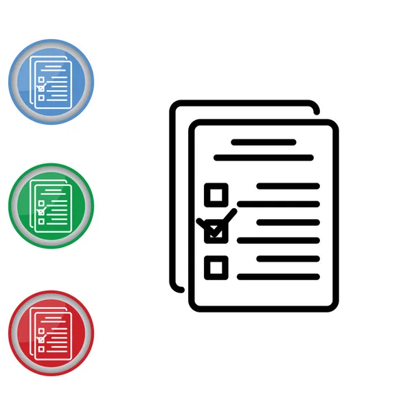 Liste de vérification icône de ligne — Image vectorielle