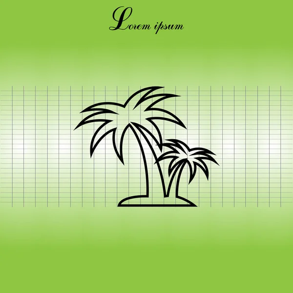 palm trees line icon