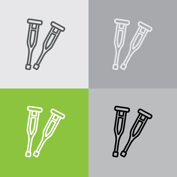 Crutches simple icon — Stock Vector