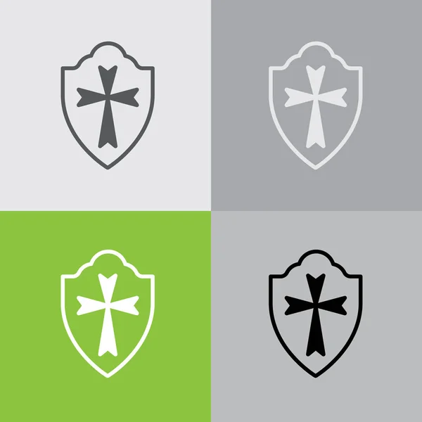 Conjunto de iconos planos de escudo — Vector de stock