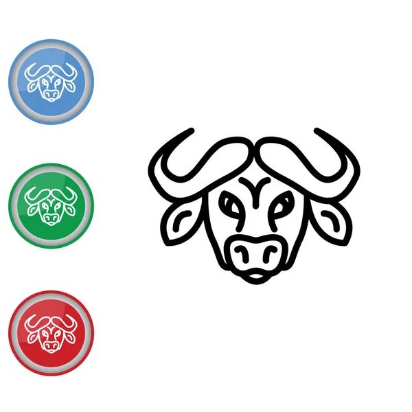 Icono de línea Buffalo — Archivo Imágenes Vectoriales