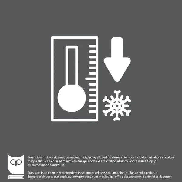 Termometer med låg temperatur ikonen — Stock vektor