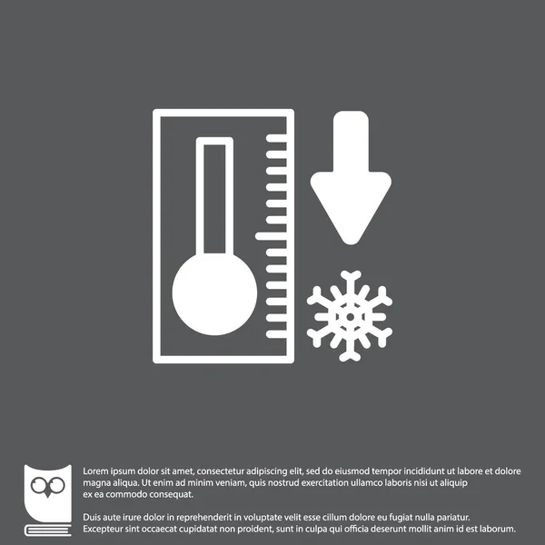 Thermometer mit Tieftemperatur-Symbol — Stockvektor