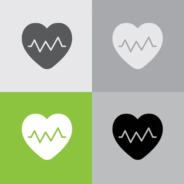 Σύνολο καρδιά καρδιογράφημα εικονιδίων — Διανυσματικό Αρχείο