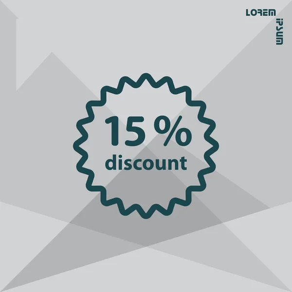 Fifteen percent discount icon — Stock Vector