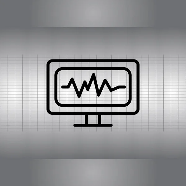 Kardiyogram işaret ekran simgesine — Stok Vektör