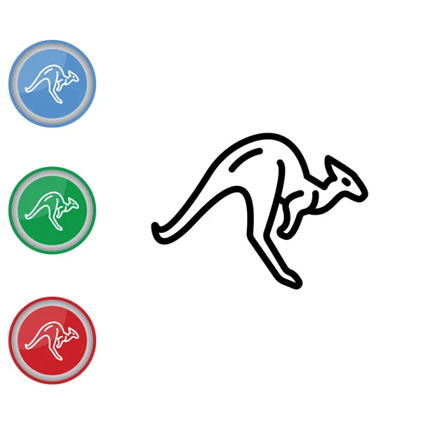 Icono de línea de canguro — Vector de stock