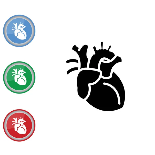 Human heart web line icon — Stock Vector