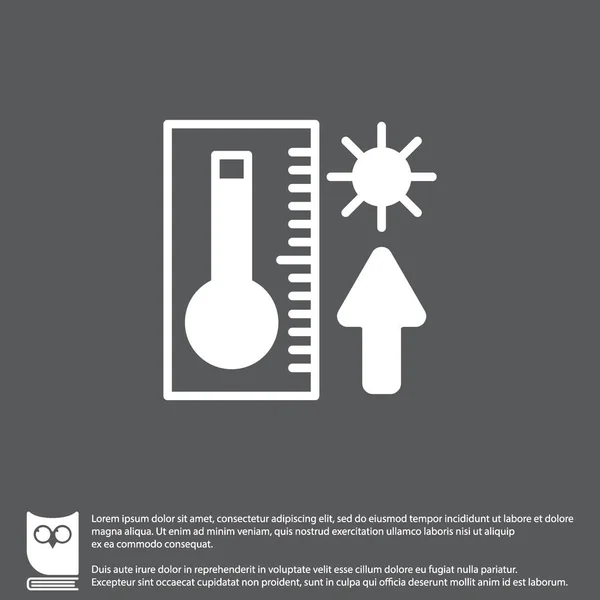 Termometro con icona ad alta temperatura — Vettoriale Stock
