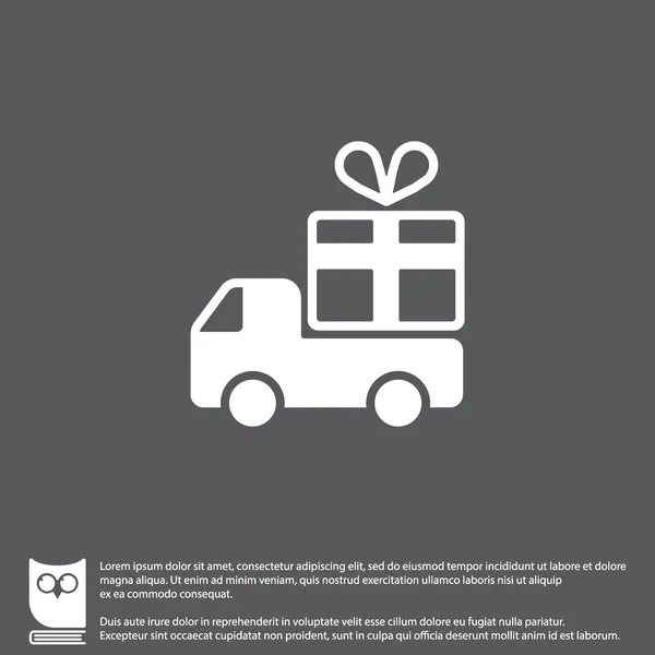 Truck with a gift, Delivery icon