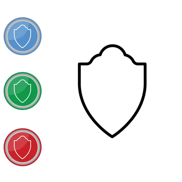 Set di icone piatte scudo — Vettoriale Stock