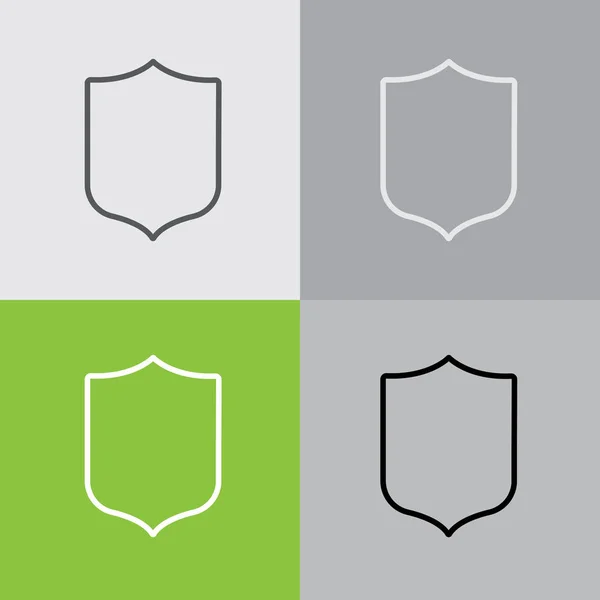 Ensemble d'icônes plates bouclier — Image vectorielle