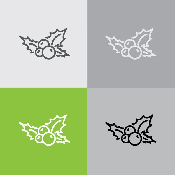 Holly berries icons set — Stock Vector