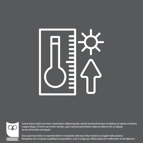 Termometer med hög temperatur-ikonen — Stock vektor