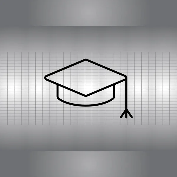 Graduation cap line icon — Stock Vector