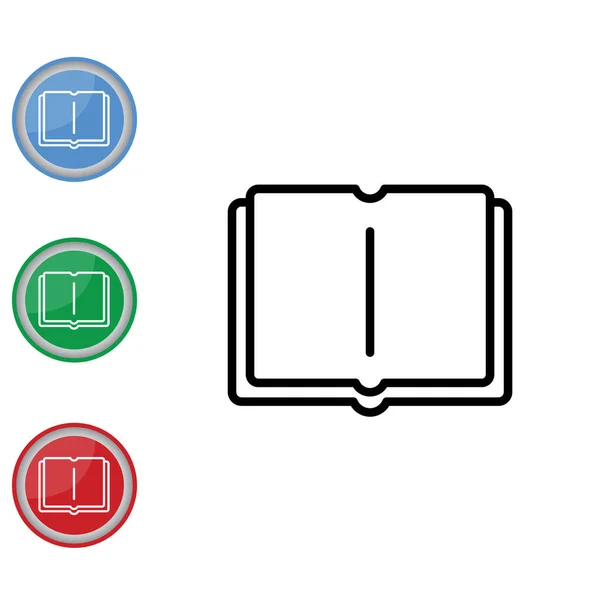 Set di icone del libro aperto — Vettoriale Stock