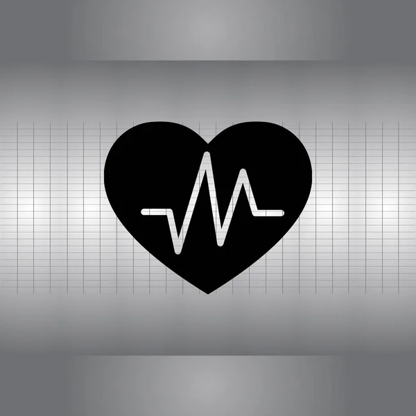 Heartbeat simple icon — Stock Vector