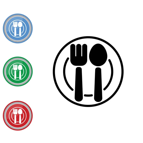 餐具、 汤匙和叉子 — 图库矢量图片
