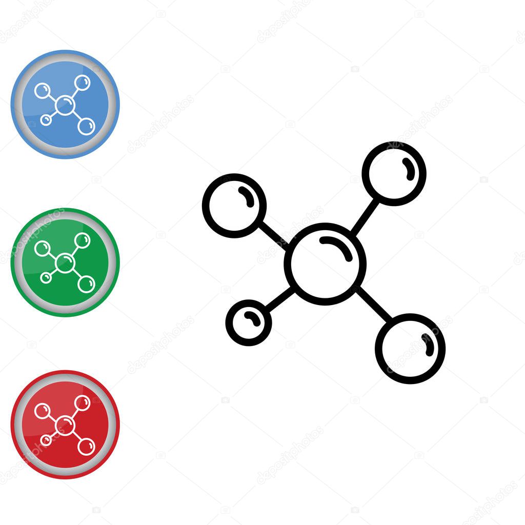 Set of Molecule flat icons, vector, illustration