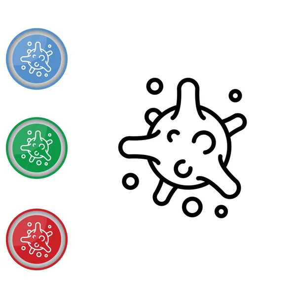 Bacterias, virus icono . — Vector de stock