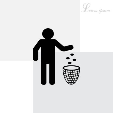 Trash-can düz simgesi