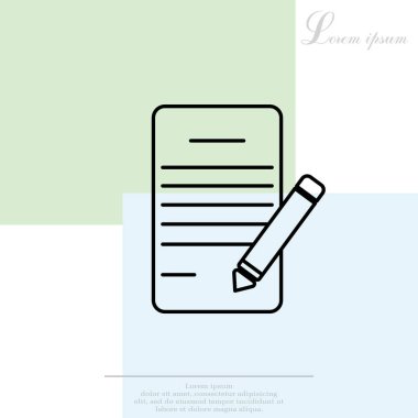 Yazı defteri ve kalem simgesini