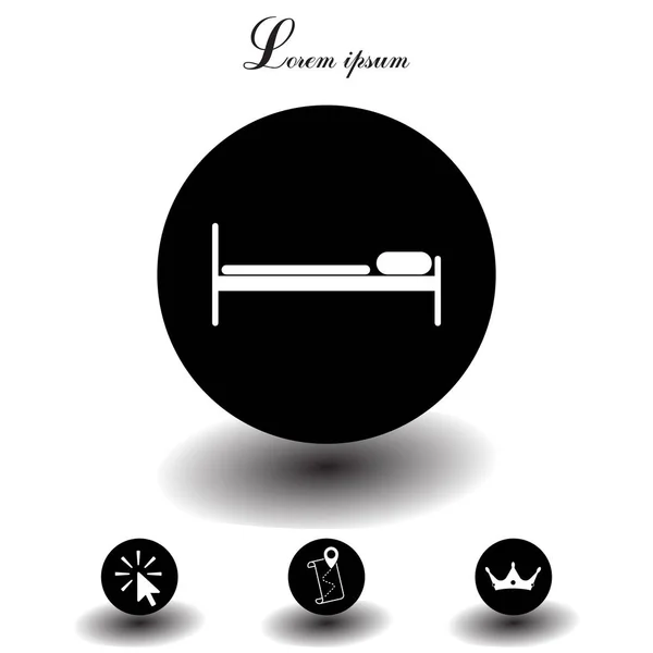 Icono cama hotel — Vector de stock