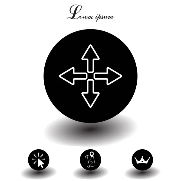 Flèche icône plate — Image vectorielle