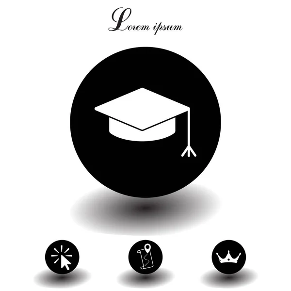 Ícone chapéu de graduação — Vetor de Stock