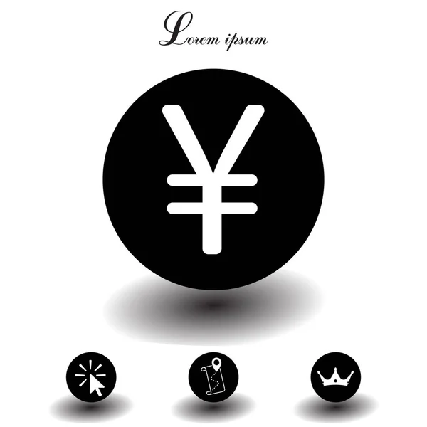 Yuan chino icono — Vector de stock