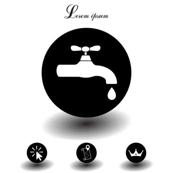 Grifo con gota de agua icono plano — Vector de stock