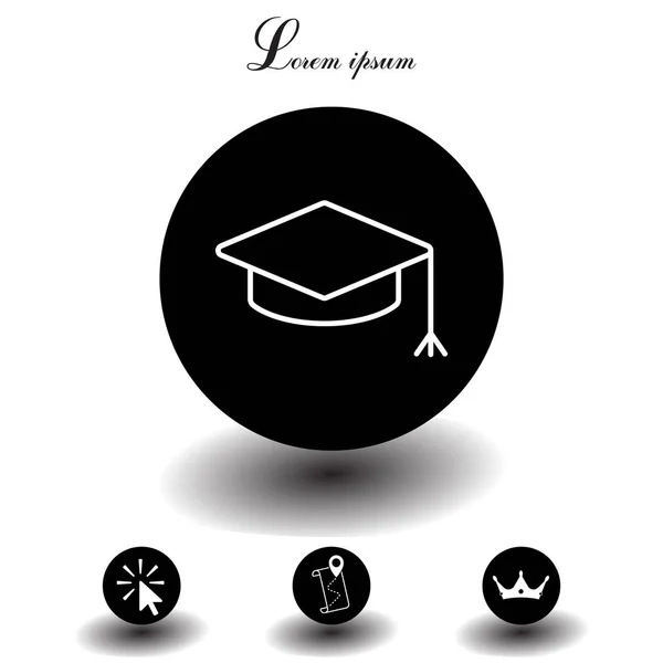 Icono de sombrero de graduación — Archivo Imágenes Vectoriales