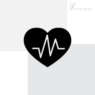 Kalp atışı düz simgesi