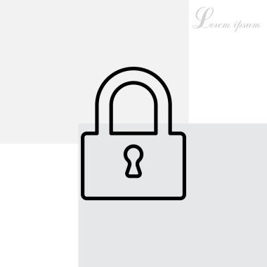 düz asma kilit simgesi