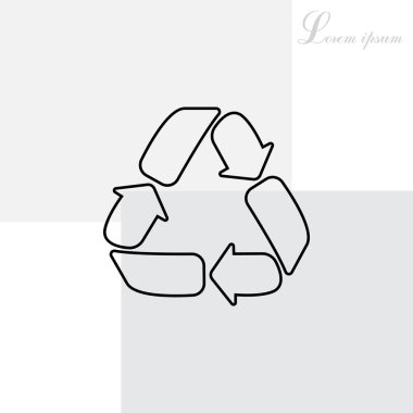 Geri dönüşüm düz simgesi 