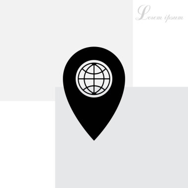 harita işaretçisi düz simgesi