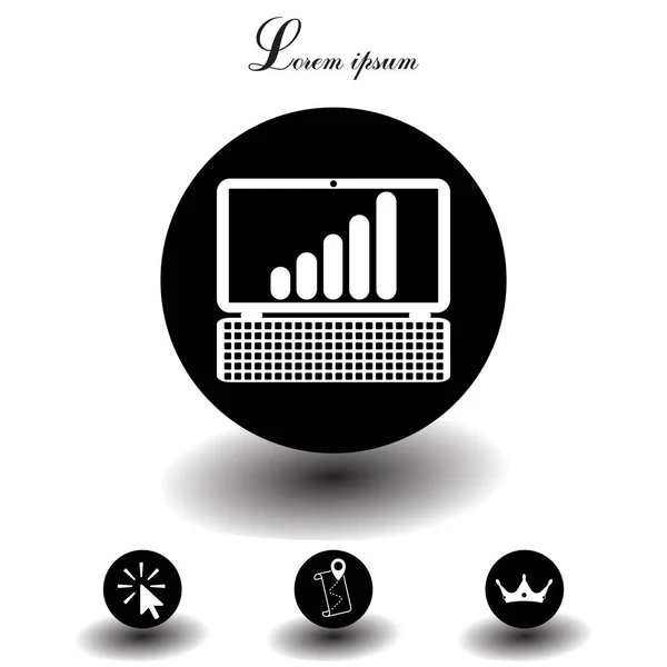 Portátil con icono de horario — Vector de stock