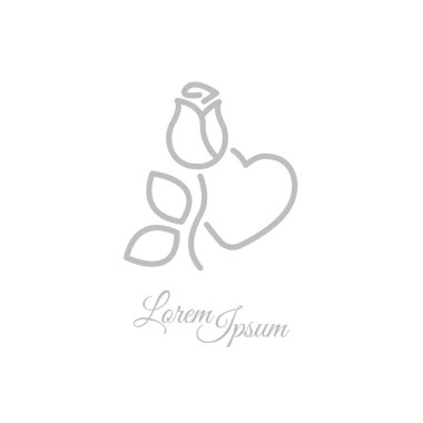 Gül ve kalp simgesi