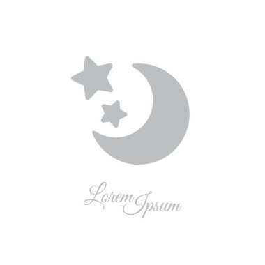 Ay ve yıldız düz simgesi