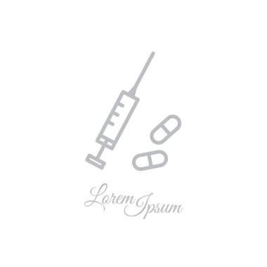 hapları düz simgesiyle şırınga