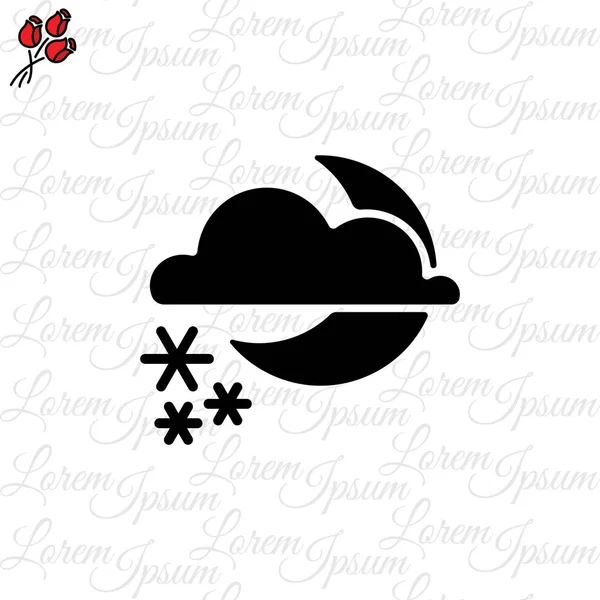 Icono de nieve noche — Vector de stock