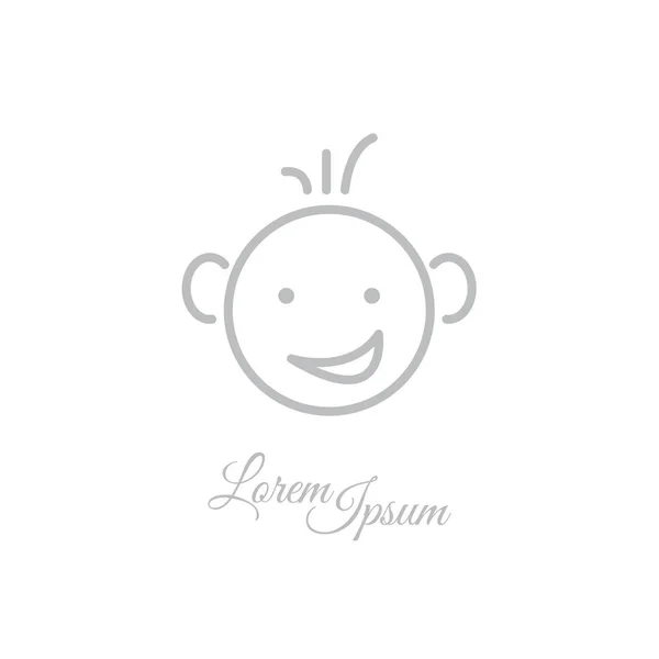 Smiling newborn baby flat icon — Stock Vector